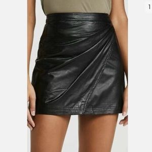 Free People Fake Out Faux Leather Mini Skirt